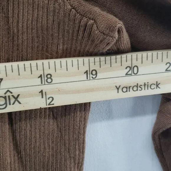 Jm Collection Button-Sleeve Sweater Brown Size Medium (AL) - Picture 5 of 7